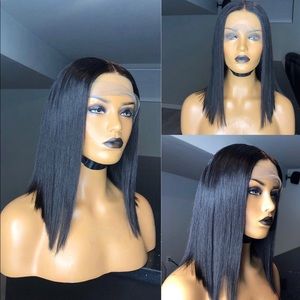 Cambodian straight frontal lace wig